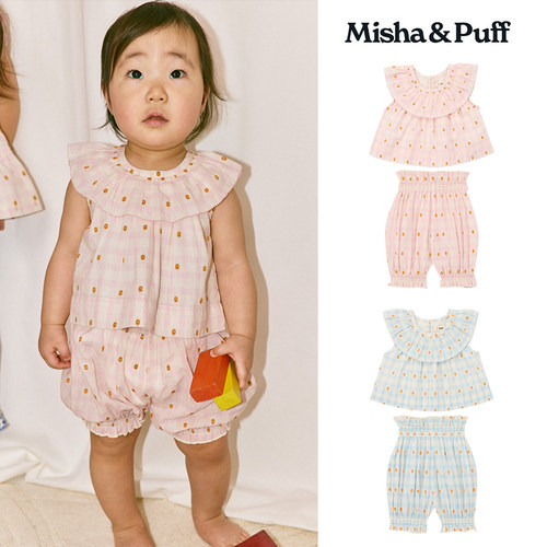 8Z Little现货Misha Puff SS26春夏宝宝幼童无袖上衣南瓜裤pima棉