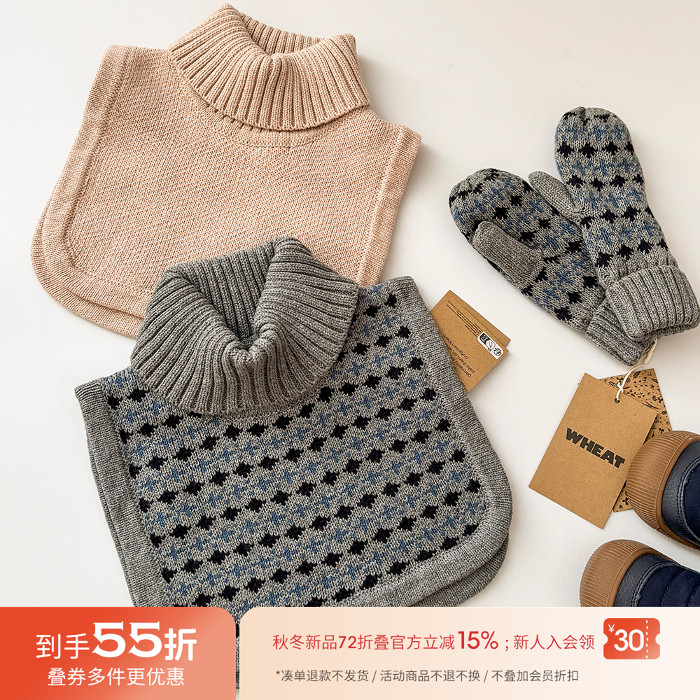 55Z Little现货 丹麦WHEAT  FW25男女宝防风保暖高领围脖手套