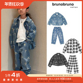 5件4折 帽 FW25儿童牛仔外套棉服裤 Little丹麦brunobruno nation