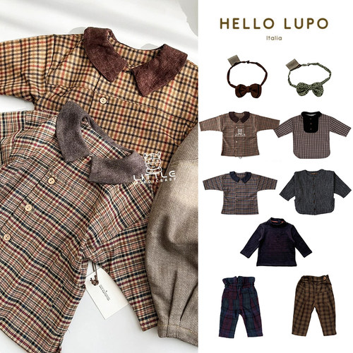 6折 Little现货 意大利 hello lupo FW25 男童中性格子上衣长裤