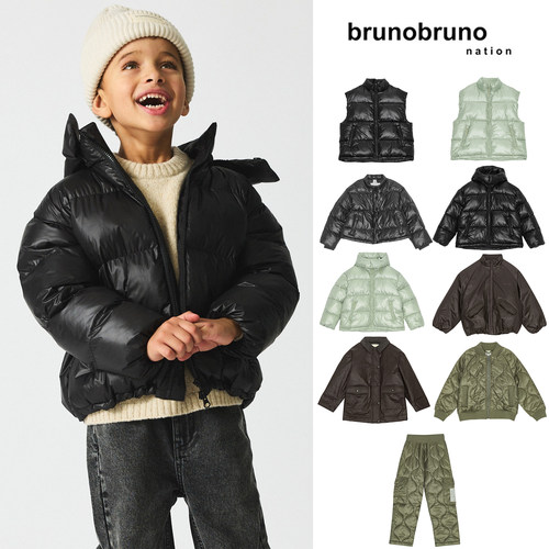 Little 现货丹麦 brunobruno nation FW26秋冬儿童棉服马甲长裤