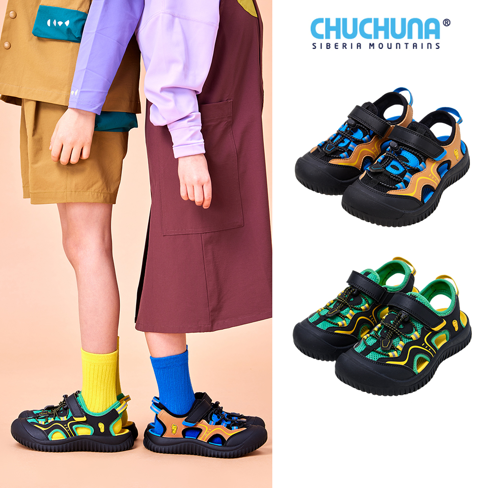 54 little现货 chuchuna SS24儿童户外透气包头网布凉鞋沙滩鞋