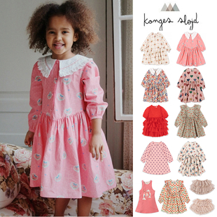 FW25秋冬女宝印花连衣裙半裙 Slojd Little现货丹麦Konges