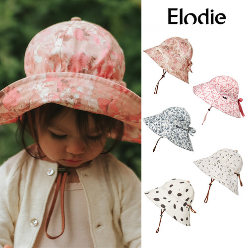 Little现货 瑞典ELODIE SS26春夏宝宝儿童印花遮阳帽防晒大帽檐
