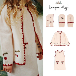 连衣裙帽子手套套装 85Z FW25女宝针织开衫 丹麦Konges Little现货