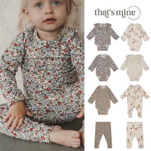 75Z Little现货丹麦thatsmine FW24宝宝儿童包屁衣连体衣打底裤
