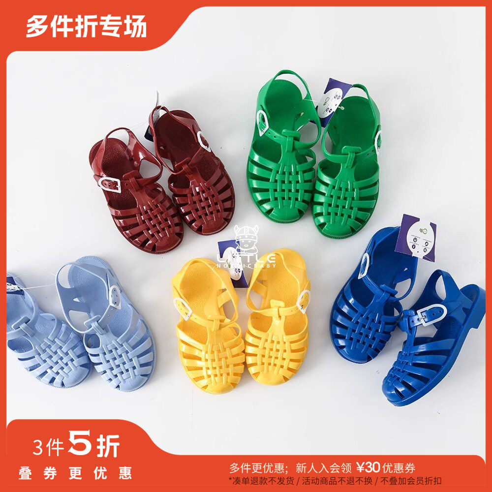 3件5折 Little法国Meduse SS25幼童宝宝小尺码糖果色超软包头凉鞋