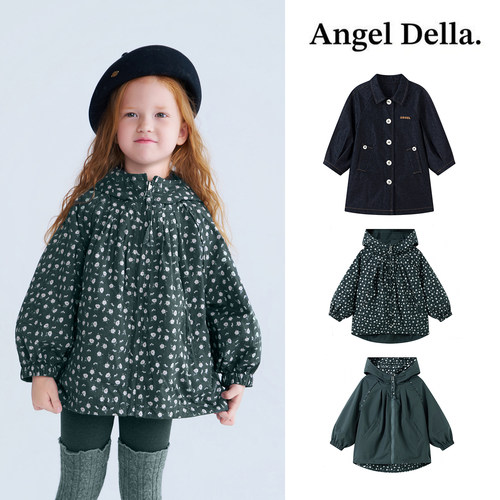 Little现货 日本Angel della FW26秋冬儿童夹克外套风衣中长款