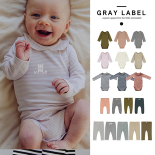 FW22 婴幼儿长袖 荷兰gray 翻领包屁衣打底裤 label 6Z不退不换