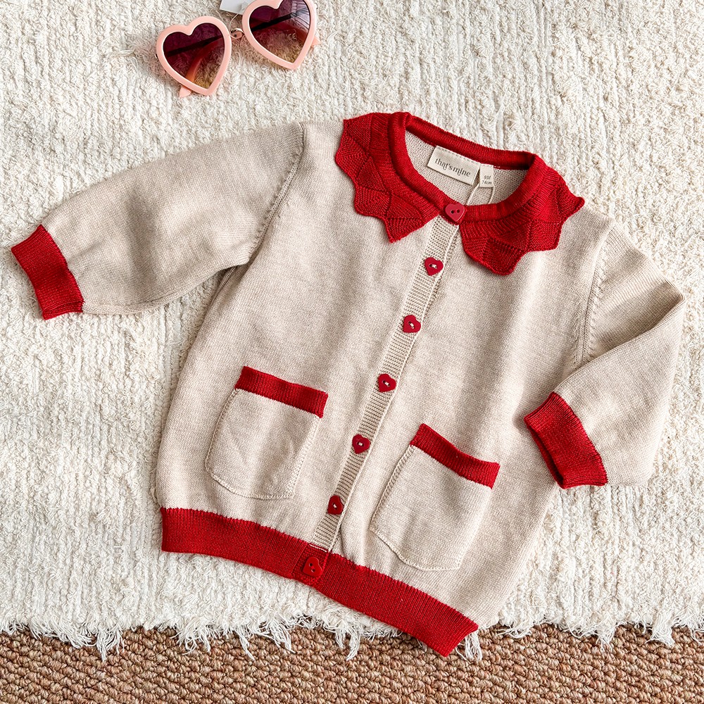 7Z Little现货丹麦thatsmine SS25春夏女宝纯棉拼色针织外套开衫