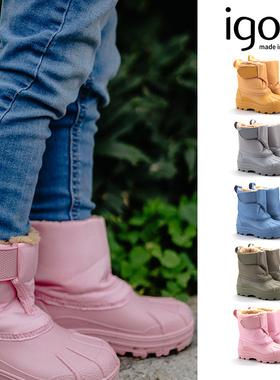7Z Little现货 西班牙IGOR FW25儿童加绒长靴防水雪地靴雨靴上学