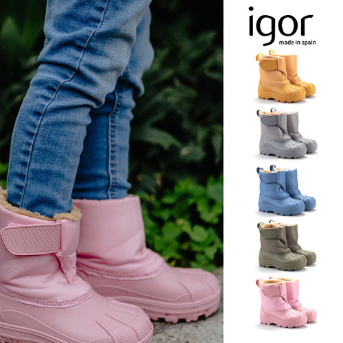 7Z Little现货 西班牙IGOR FW25儿童加绒长靴防水雪地靴雨靴上学