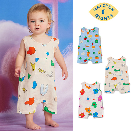 Little家现货 墨尔本Halcyon Nights SS26春夏宝宝纯棉印花连体衣
