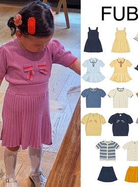 6Z 现货Little丹麦FUB SS25春夏女宝儿童有机棉上衣半裙连衣裙
