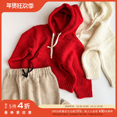 Little现货西班牙PequenoTOCON FW25儿童针织连帽卫衣裤 子