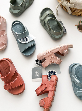 7Z Little家现货西班牙 IGOR SS24春夏儿童露趾双魔术贴沙滩凉鞋