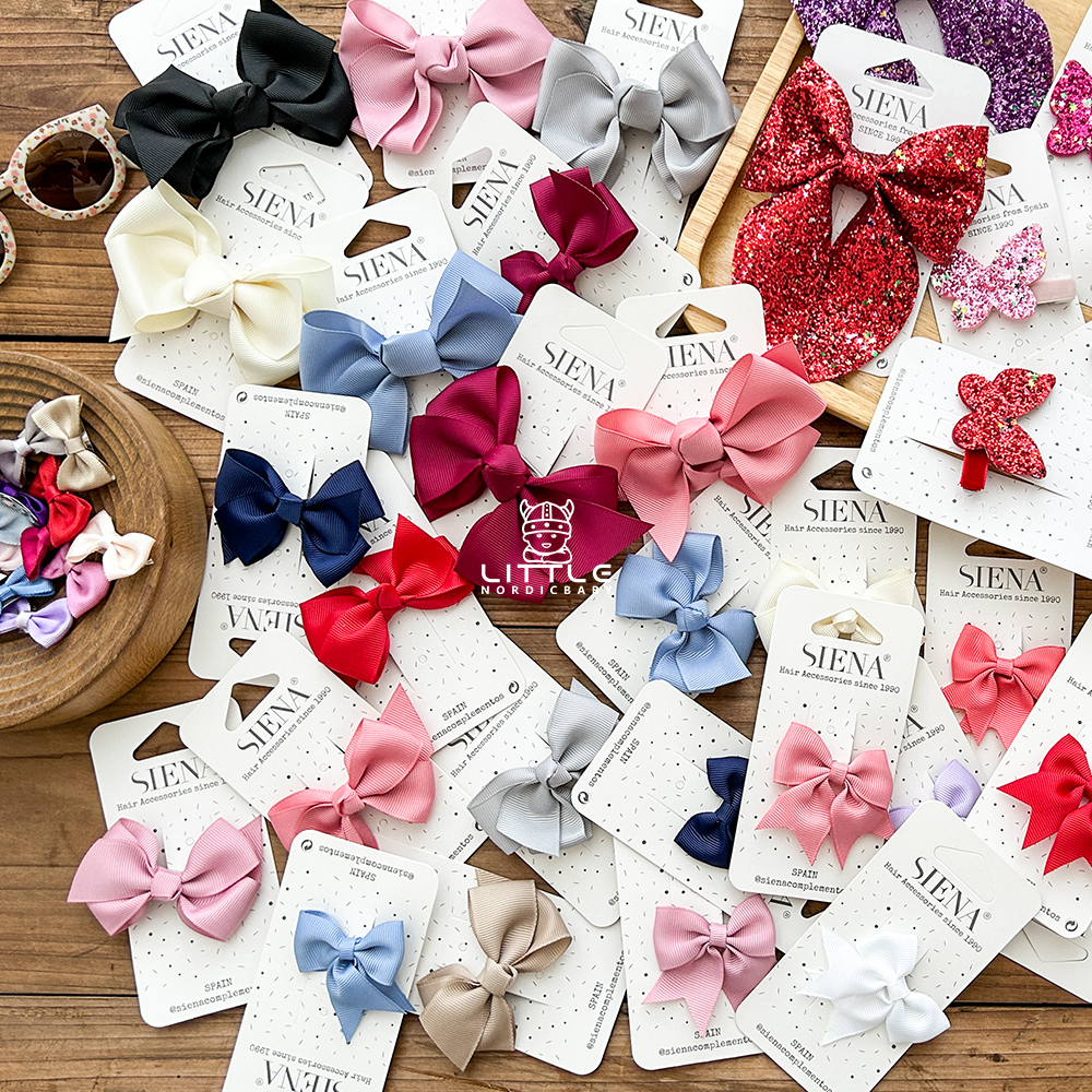 little家现货 西班牙siena 女宝宝蝴蝶结亮片发夹发饰