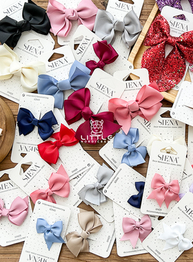 little家现货 西班牙siena 女宝宝蝴蝶结亮片发夹发饰