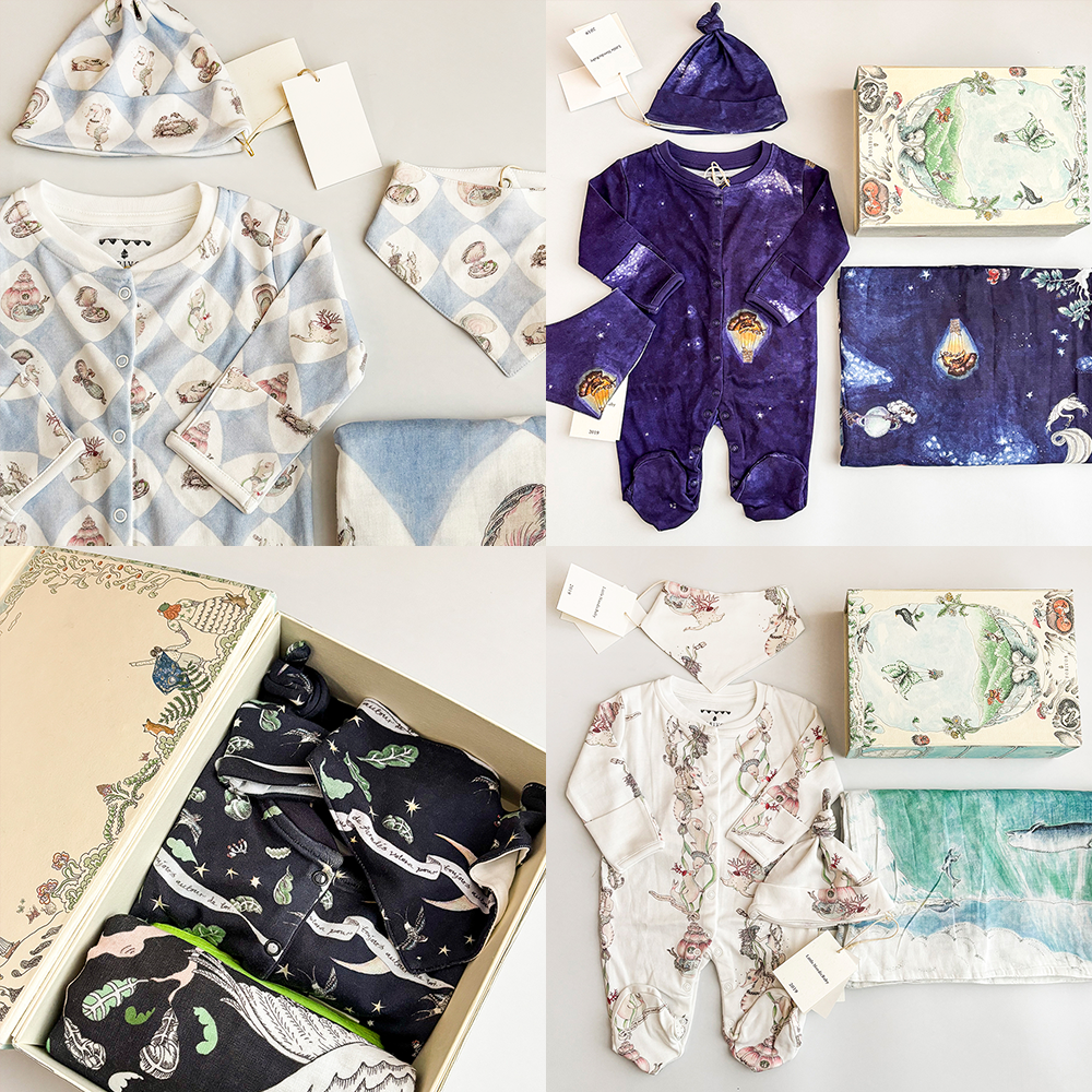 Little现货 英国Forivor FW25新生儿礼盒套装连体衣胎帽围兜纱巾