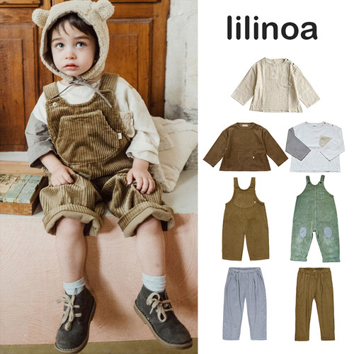 3件5折Little现货法国lilinoa秋冬FW25儿童中性T恤上衣长裤背带裤
