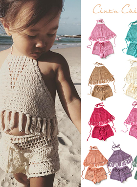 6Z Little澳洲Cinta Child SS25女宝钩织上衣吊带短裤套装