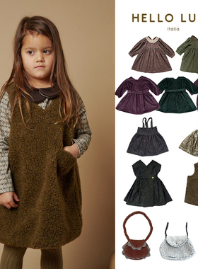 6Z现货Little意大利hello lupo FW25女宝花边领连衣裙背带裙包包