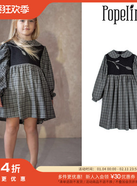 54 Little家现货 西班牙popelin FW24秋冬女宝羊毛连衣裙