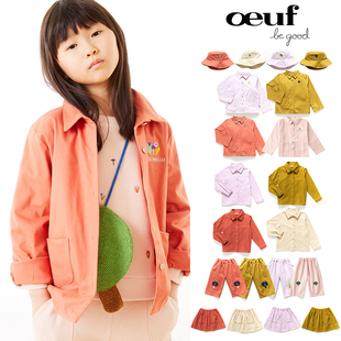 秒杀 夹克裤 不换退 FW22秋冬儿童翻领衬衫 子短裙 美国oeuf 5件3折