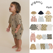 Little现货 T恤背带裤 organic 75Z zoo SS25春夏儿童中性短袖 短裤