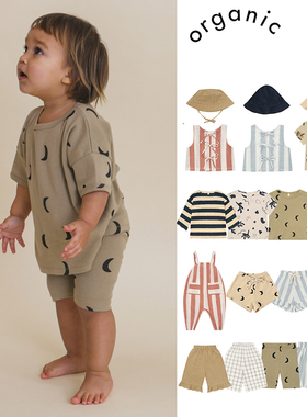 75Z Little现货 organic zoo SS25春夏儿童中性短袖T恤背带裤短裤