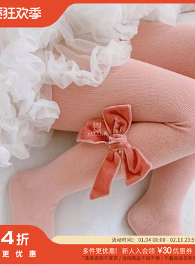 54 Little家西班牙condor 女童亲肤长袜打底蝴蝶结连裤袜