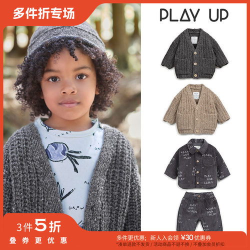 3件5折 Little现货葡萄牙play up FW25男女宝羊毛针织开衫外套裤