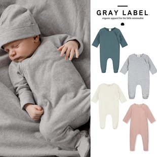 FW25秋冬新生儿宝宝长袖 包脚连体衣 label 85Z现货Little荷兰gray