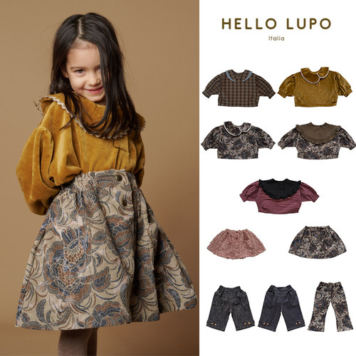 6Z Little现货 意大利hello lupo FW25儿童女宝衬衫上衣长裤半裙