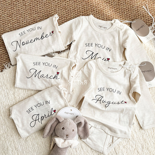 85Z FW25新生儿宝宝出生月份纪念包屁衣 Little现货丹麦thatsmine