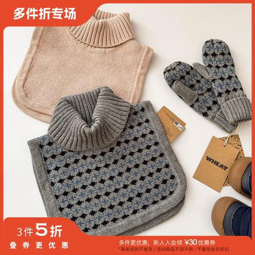 3件5折 Little现货 丹麦WHEAT  FW25男女宝防风保暖高领围脖手套
