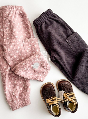 8Z Little现货 丹麦WHEAT FW25秋冬儿童泰迪绒长裤加厚保暖