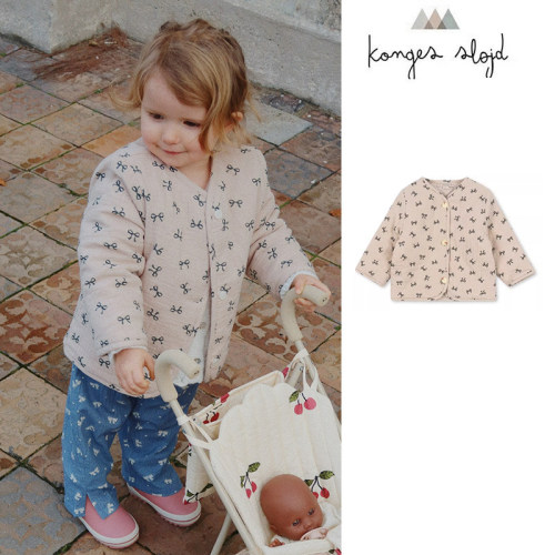 8折 Little丹麦Konges slojd FW25秋冬儿童女宝印花夹克外套保暖