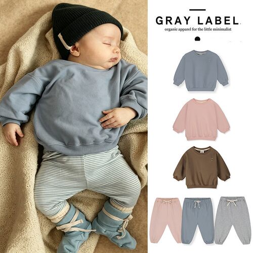 6Z Little现货荷兰 gray label SS26宝宝幼童薄绒有机棉卫衣卫裤