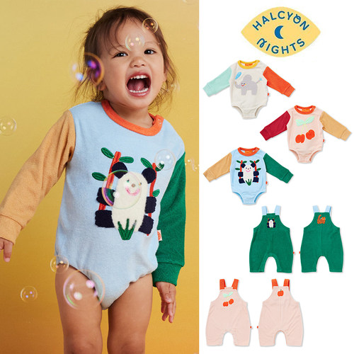 Little现货 墨尔本Halcyon Nights FW26幼童宝宝背带裤长袖包屁衣