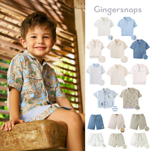 新Little菲律宾gingersnaps SS26春夏男宝男童polo衫衬衫上衣短裤