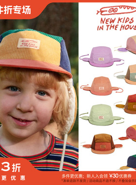 5件3折Little newkidsinthehouse FW22 儿童宝宝护耳灯芯绒棒球帽