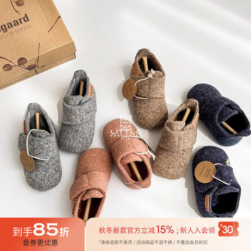 85Z补货little家丹麦Bisgaard FW25宝宝学步鞋室内软底毛毡魔术贴