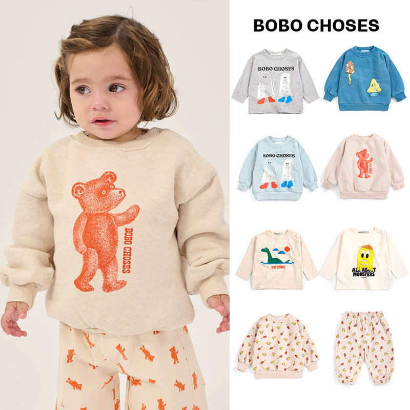 Little 西班牙bobo choses FW26秋冬幼童宝宝印花卫衣长袖T恤卫裤