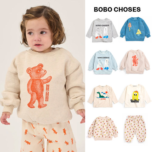 Little现货 西班牙bobo choses FW26幼童宝宝印花卫衣长袖T恤卫裤