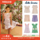 simone Little家现货hello SS24春夏女宝宝碎花连衣裙丝巾发带