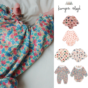 FW25秋冬女宝长袖 85Z Slojd 丹麦Konges 碎花包屁衣连体衣 Little