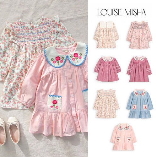 Little家现货 法国louise misha FW26秋冬女宝刺绣连衣裙公主裙