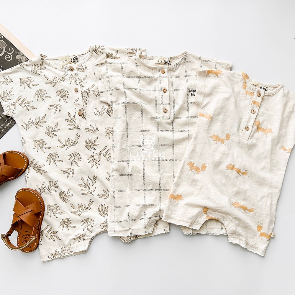 54 Little家法国lespetiteschoses SS24婴幼儿柔软短袖连体衣