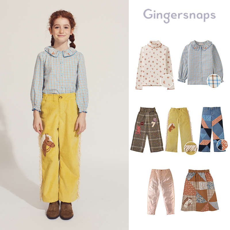 9Z Little家 菲律宾gingersnaps FW25女童高领打底衫上衣牛仔裤